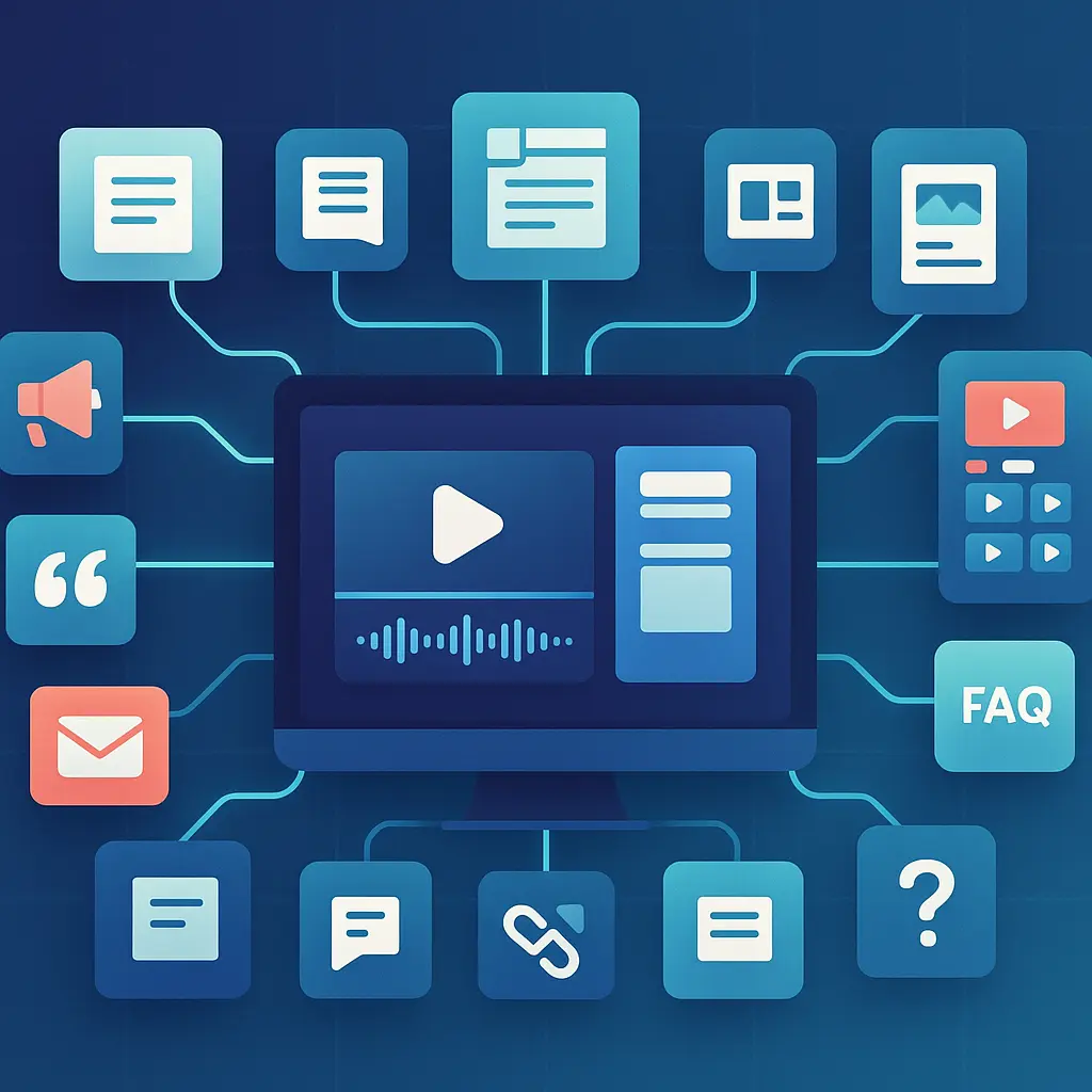 Repurposing — Turn 1 webinar into 12 assets